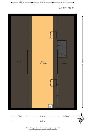 Plattegrond - Prins Willem-Alexanderstraat 1, 6911 AL Pannerden - Vliering - 2D.jpg